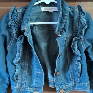 Ruffled Denim Jacket for Kids-Nanette kids 4T